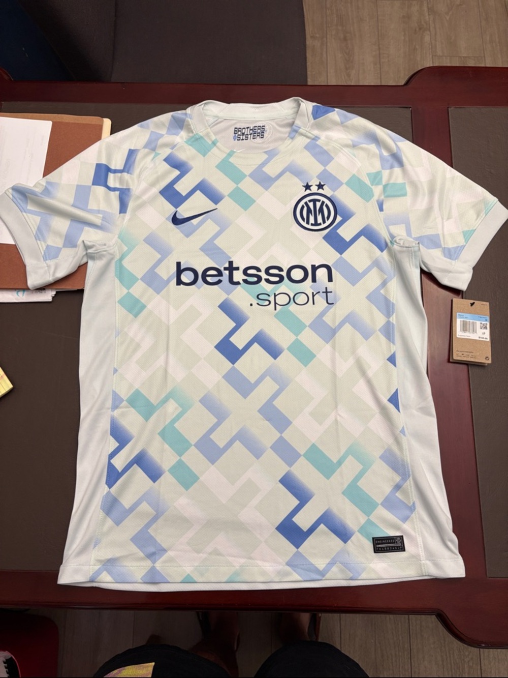 Nike Inter Milan Betsson Sport Jersey - Light Blue, Aqua, Blue on White
